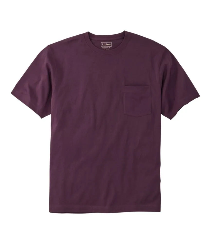 Men's Carefree Unshrinkable Tee with Pocket, Traditional Fit