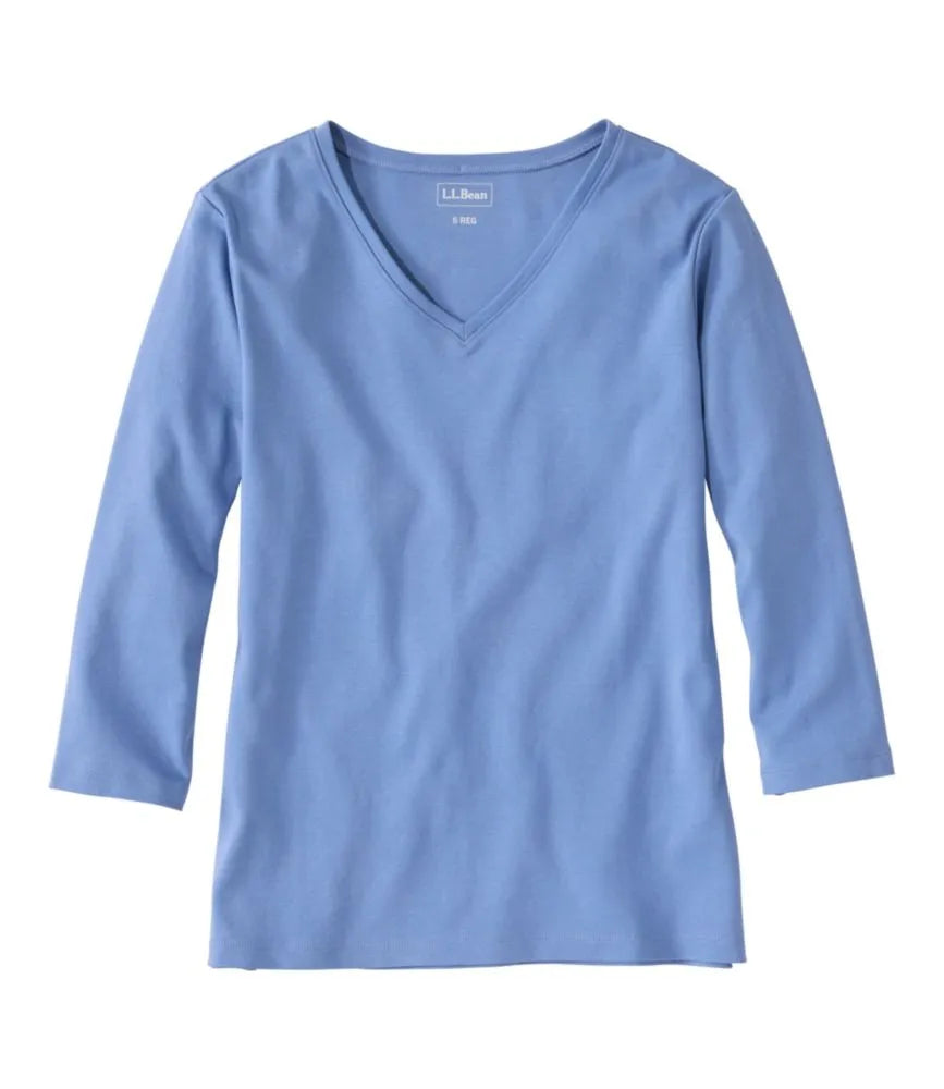 Women's L.L.Bean V-Neck, Three-Quarter-Sleeve