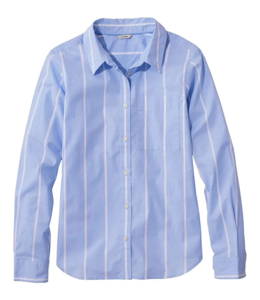 Women's Essential Cotton Poplin Shirt, Long-Sleeve
