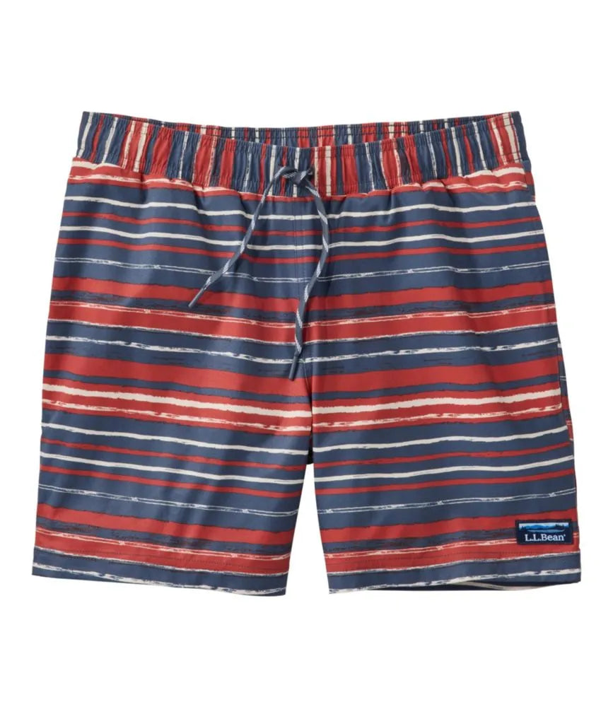 Men's Vacationland Stretch Swim Trunks, Print, 6"