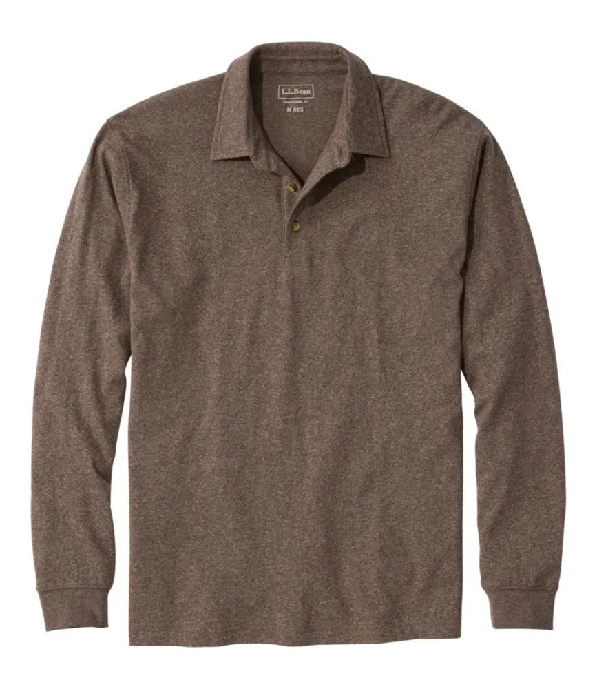Men's Carefree Unshrinkable Polo, Long-Sleeve, Without Pocket
