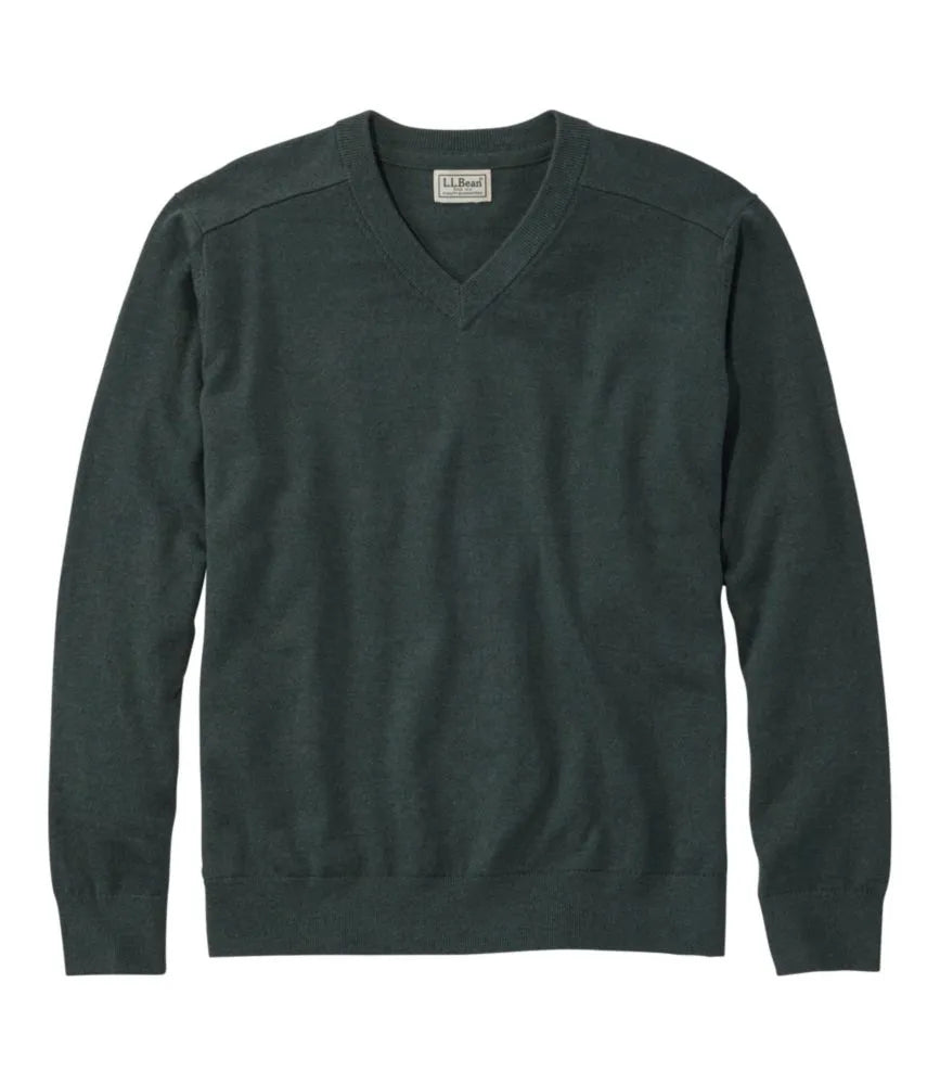 Men's All Seasons Cotton Blend Sweater, V-Neck