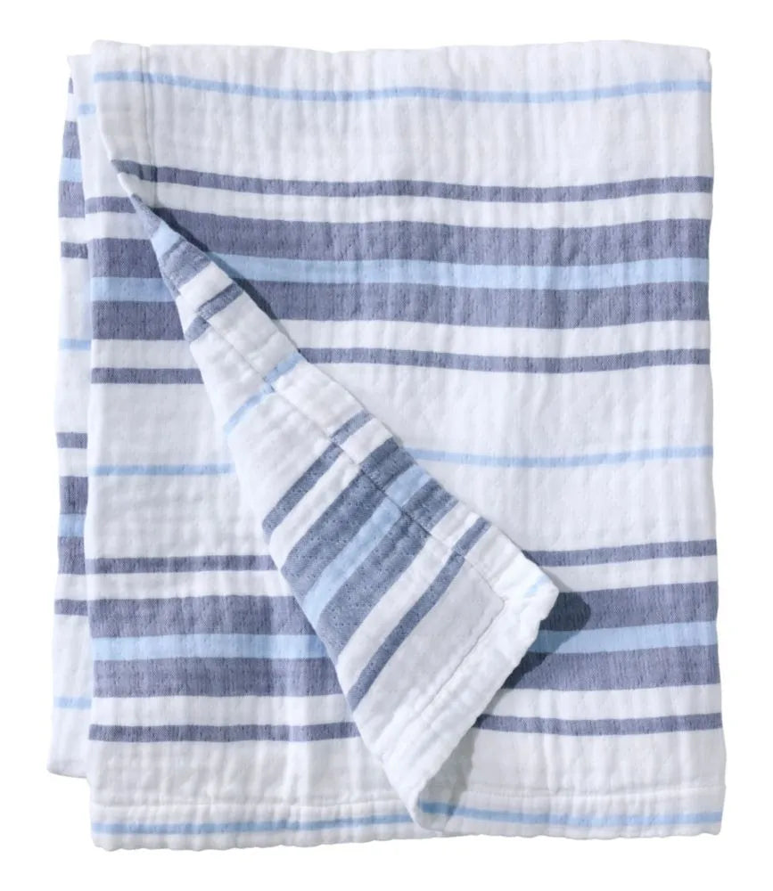 Lightweight Cotton Gauze Throw, Stripe