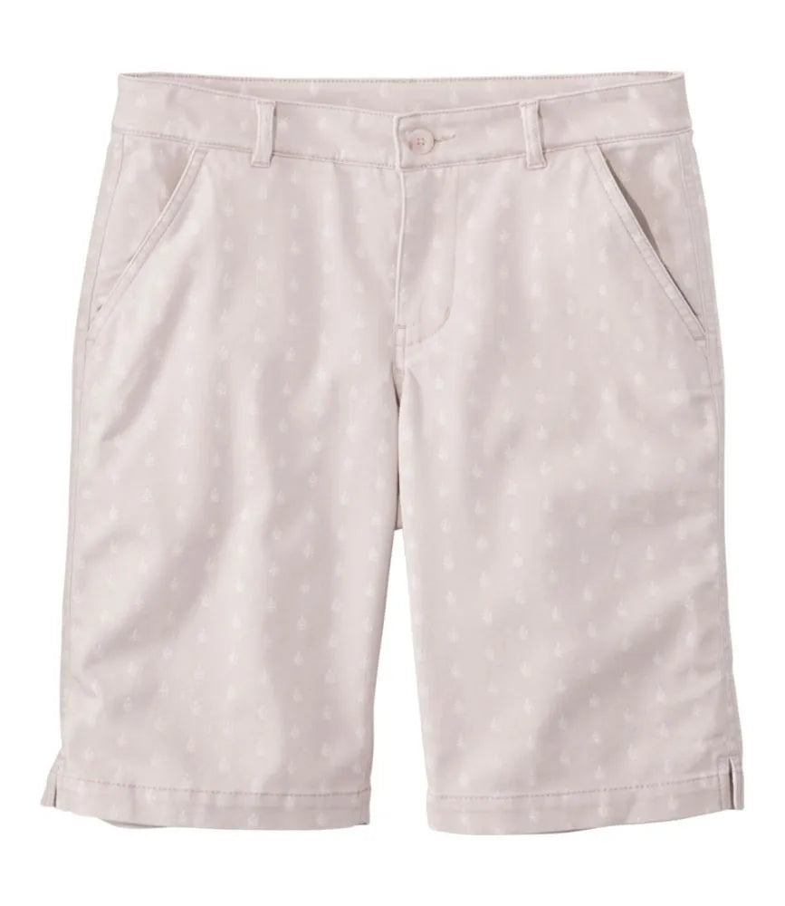 Women's Comfort Stretch Shorts, Chino Bermudas 9" Print