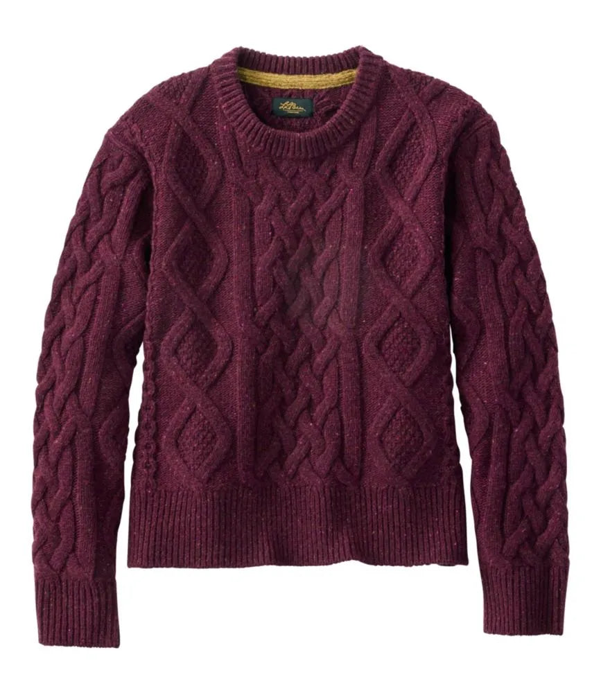 Women's Signature Wool-Blend Fisherman Sweater, Crewneck