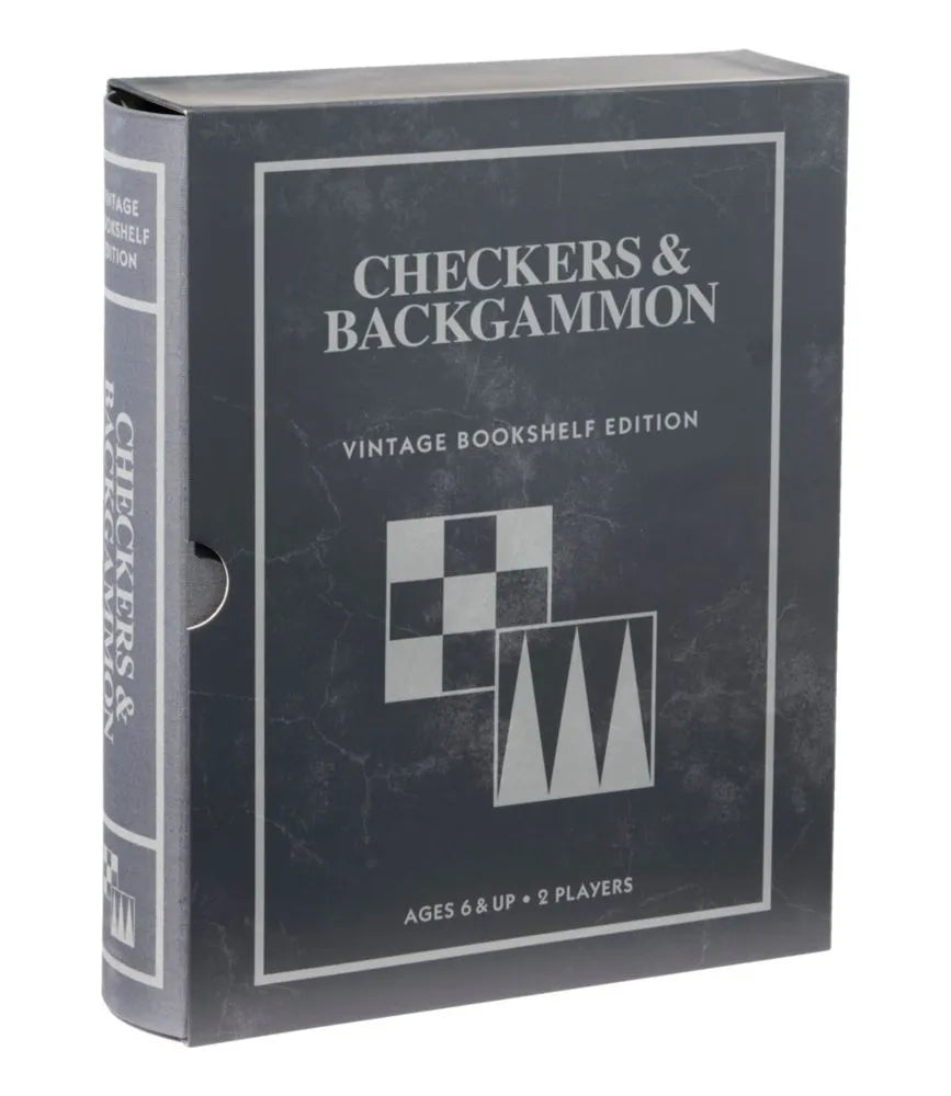 Backgammon/Checkers Vintage Bookshelf Game