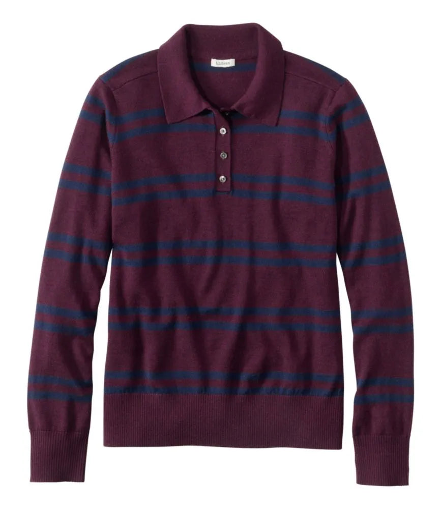 Women's Essential Merino Wool Sweater, Polo Stripe