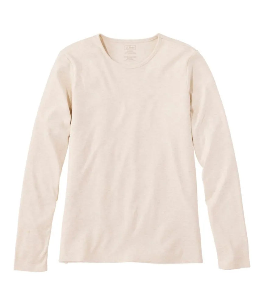 Women's Pima Cotton Tee, Long-Sleeve Crewneck