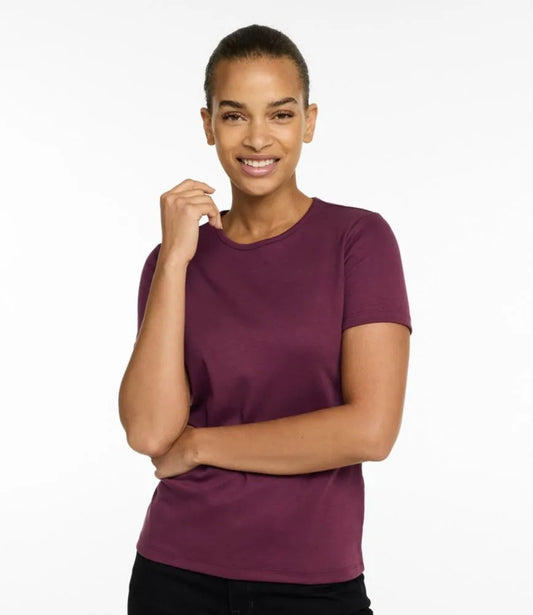Women's Pima Cotton Tee, Short-Sleeve Crewneck