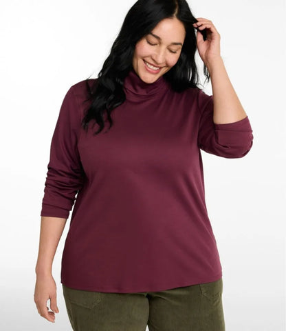 Women's Pima Cotton Turtleneck, Long-Sleeve