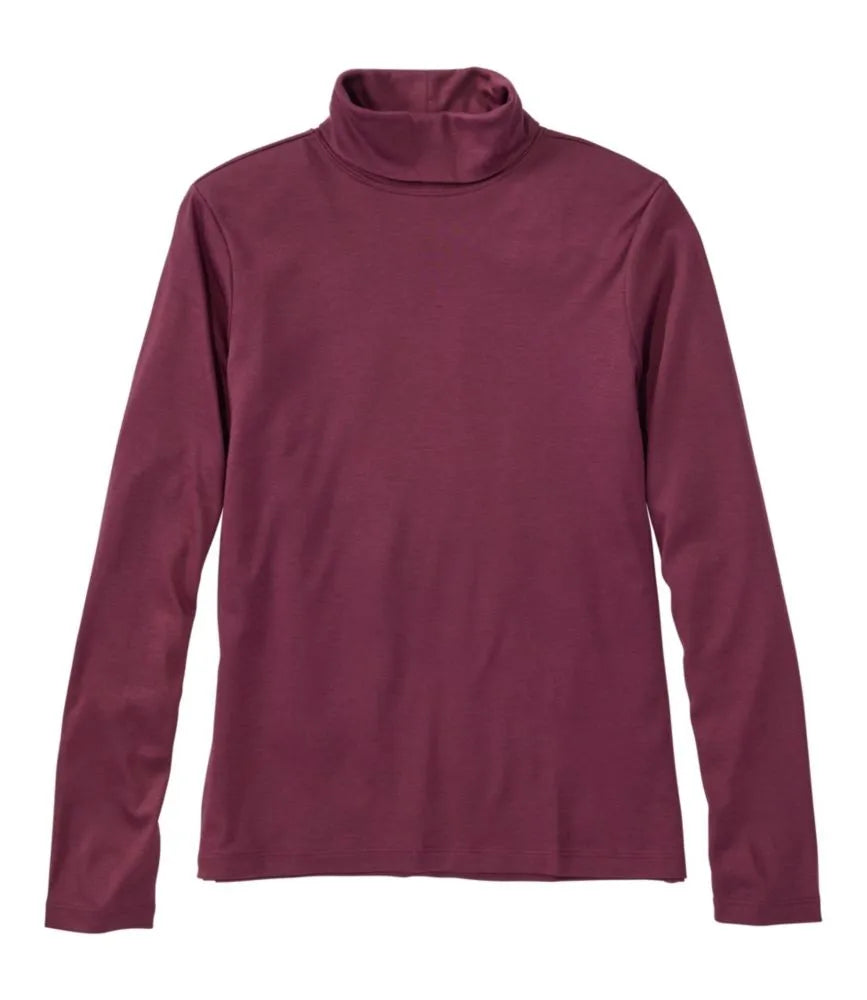 Women's Pima Cotton Turtleneck, Long-Sleeve