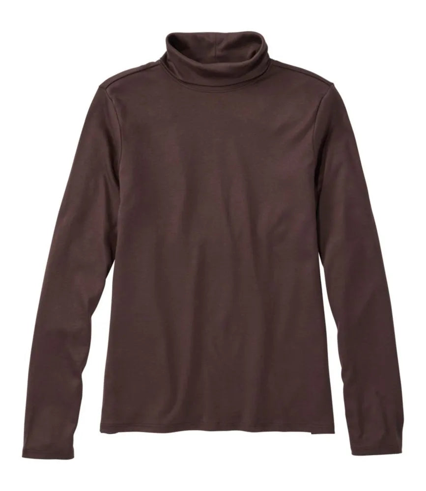 Women's Pima Cotton Turtleneck, Long-Sleeve