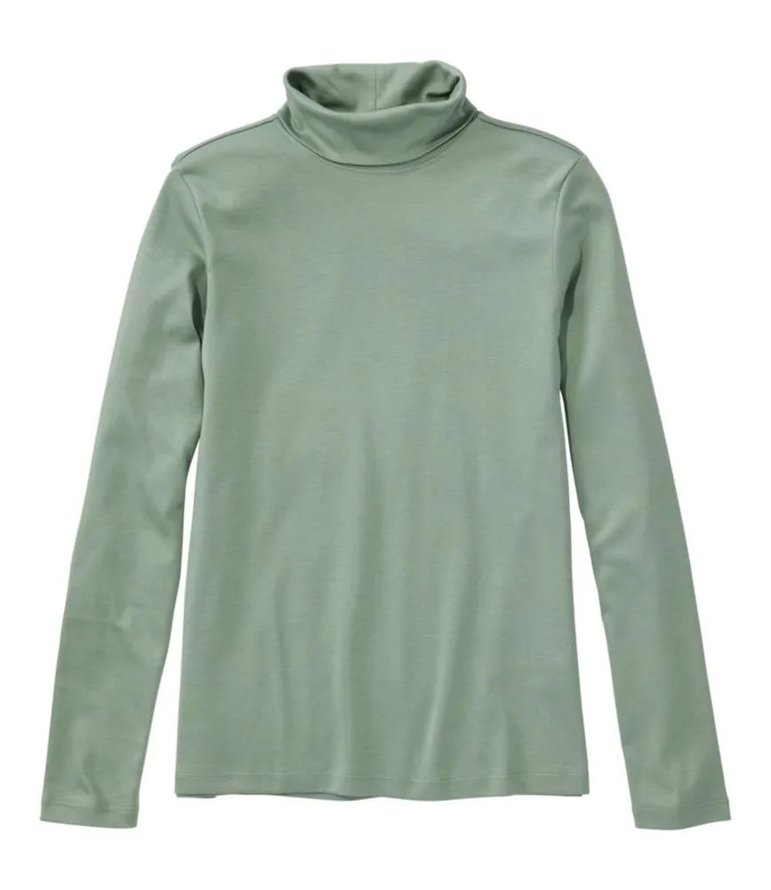 Women's Pima Cotton Turtleneck, Long-Sleeve