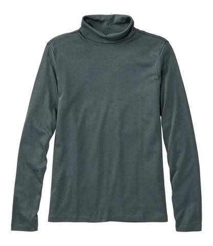 Women's Pima Cotton Turtleneck, Long-Sleeve