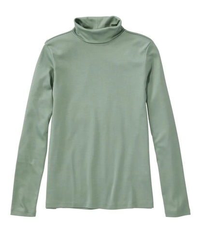 Women's Pima Cotton Turtleneck, Long-Sleeve