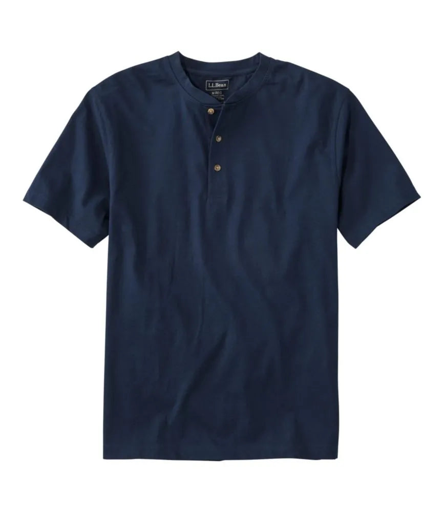 Men's Carefree Unshrinkable Tee, Traditional Fit, Henley