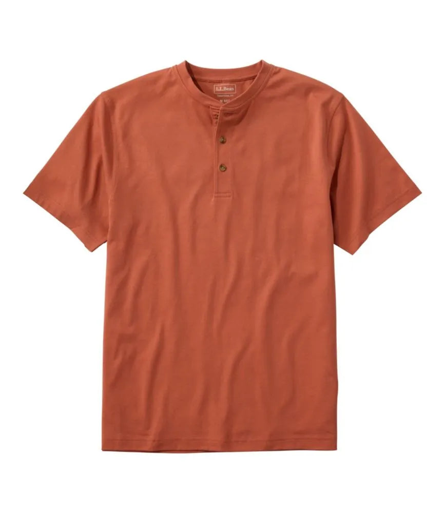 Men's Carefree Unshrinkable Tee, Traditional Fit, Henley