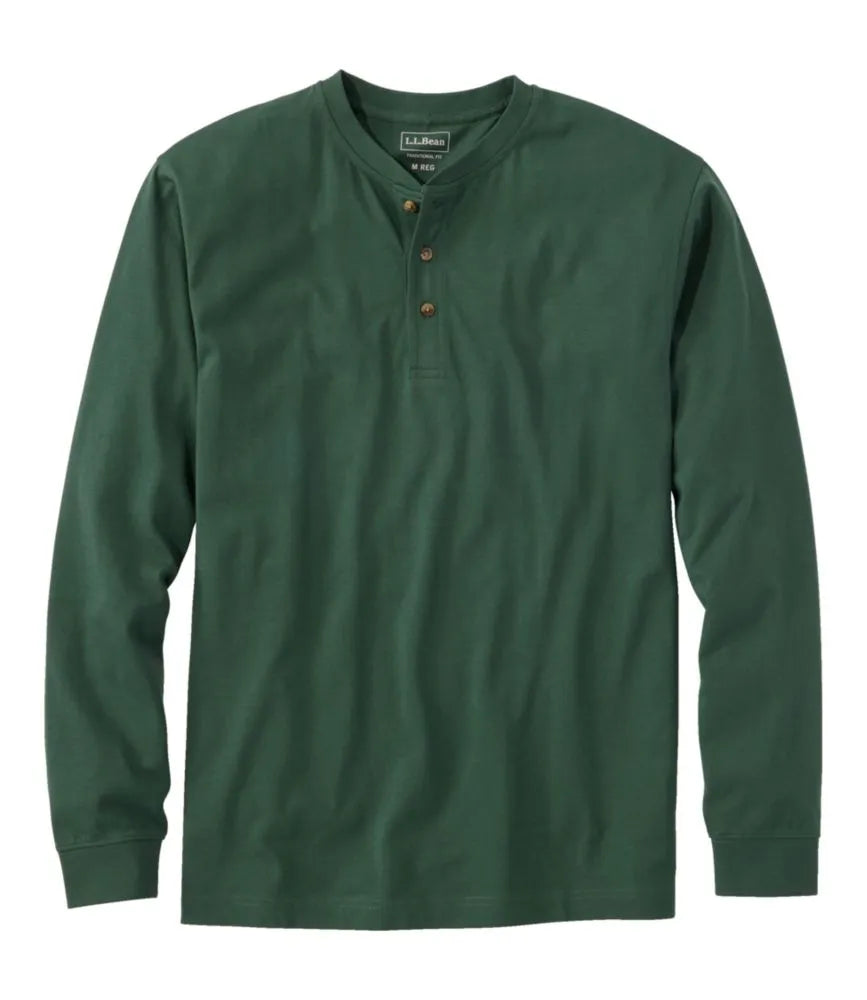 Men's Carefree Unshrinkable Tee, Traditional Fit, Long-Sleeve Henley