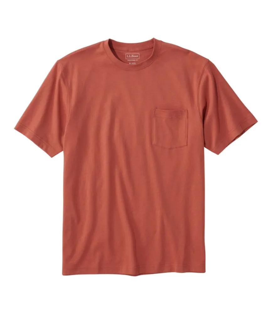 Men's Carefree Unshrinkable Tee with Pocket, Traditional Fit