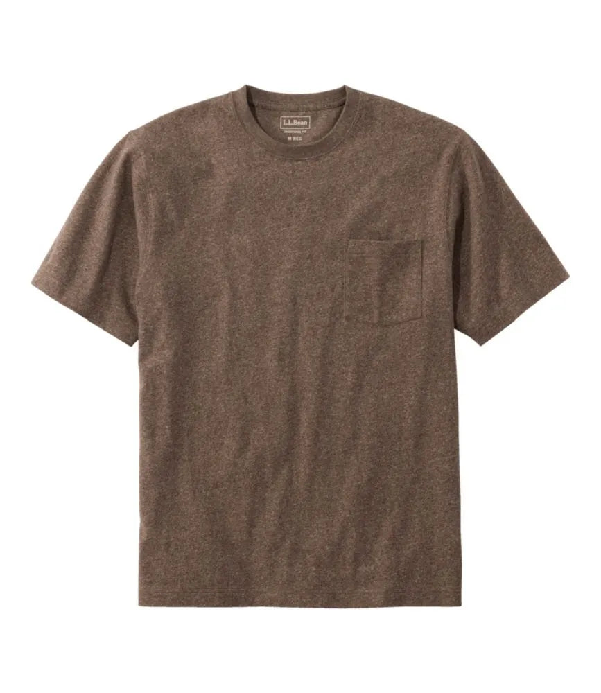Men's Carefree Unshrinkable Tee with Pocket, Traditional Fit