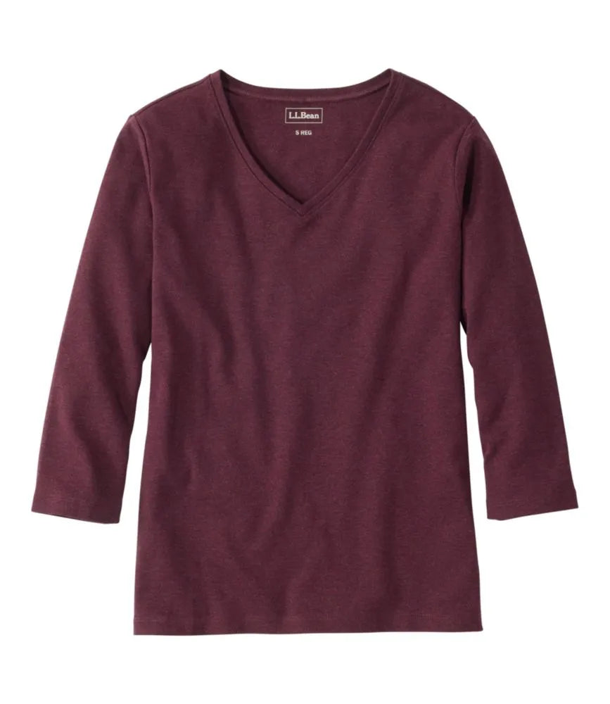Women's L.L.Bean V-Neck, Three-Quarter-Sleeve
