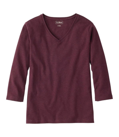 Women's L.L.Bean V-Neck, Three-Quarter-Sleeve
