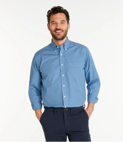 Men's Wrinkle-Free Pinpoint Oxford Cloth Shirt, Traditional Fit Tattersall