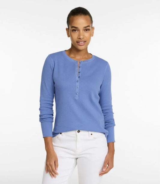 Women's Waffle-Knit Henley