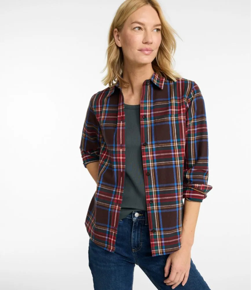 Women's Scotch Plaid Flannel Shirt, Relaxed