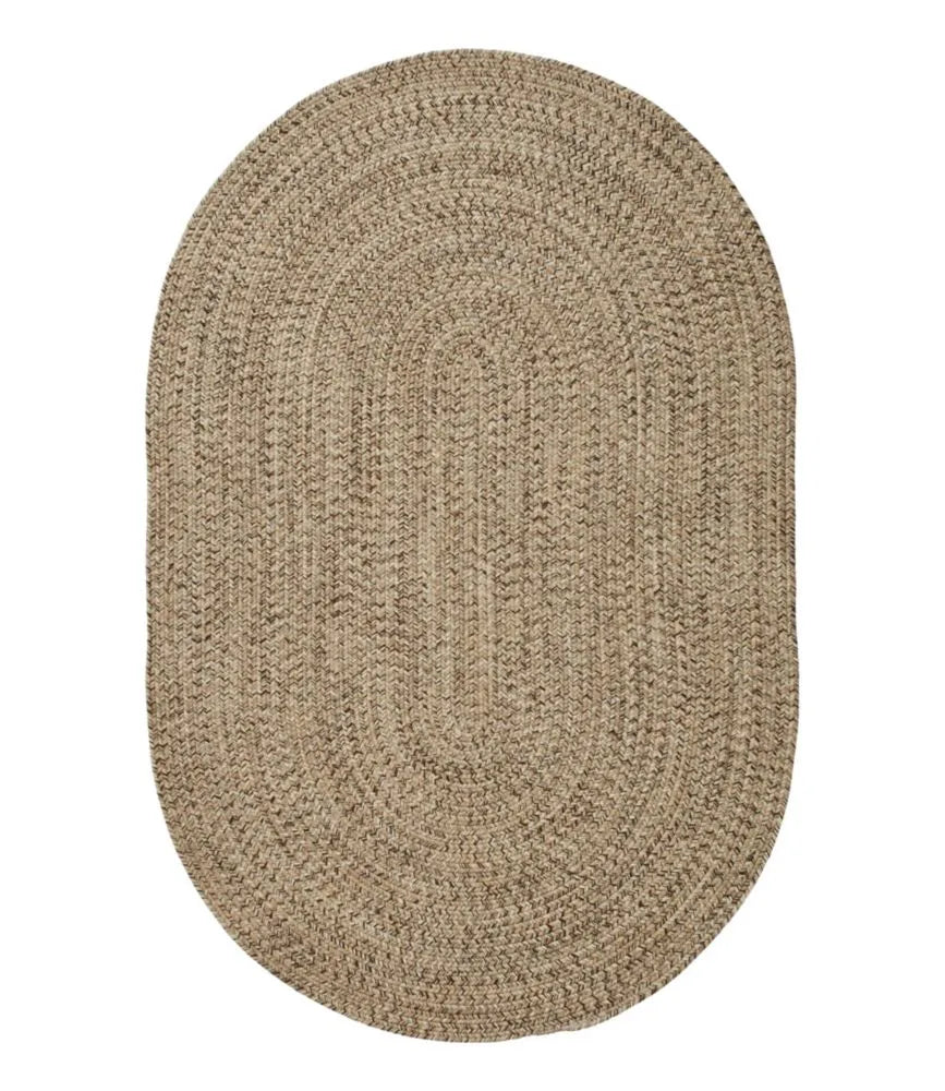 All-Weather Braided Rug, Concentric Pattern Oval