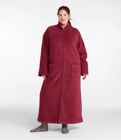 Women's Winter Fleece Robe, Zip-Front