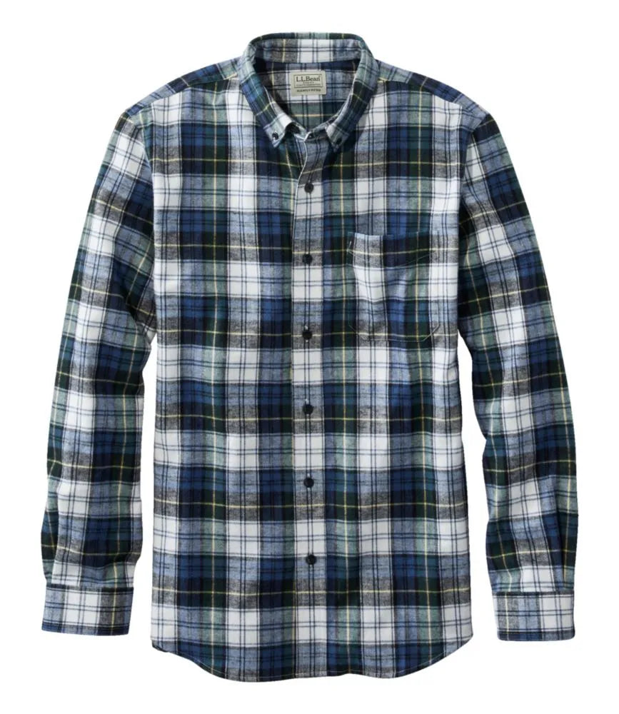 Men's Scotch Plaid Flannel Shirt, Slightly Fitted