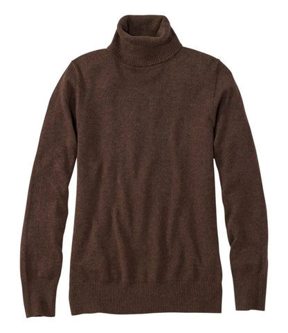 Women's Cotton/Cashmere Sweater, Turtleneck