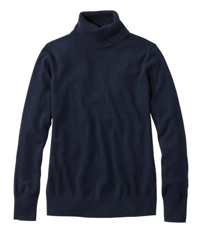Women's Cotton/Cashmere Sweater, Turtleneck