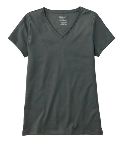 Women's Pima Cotton Shaped V-Neck, Short-Sleeve