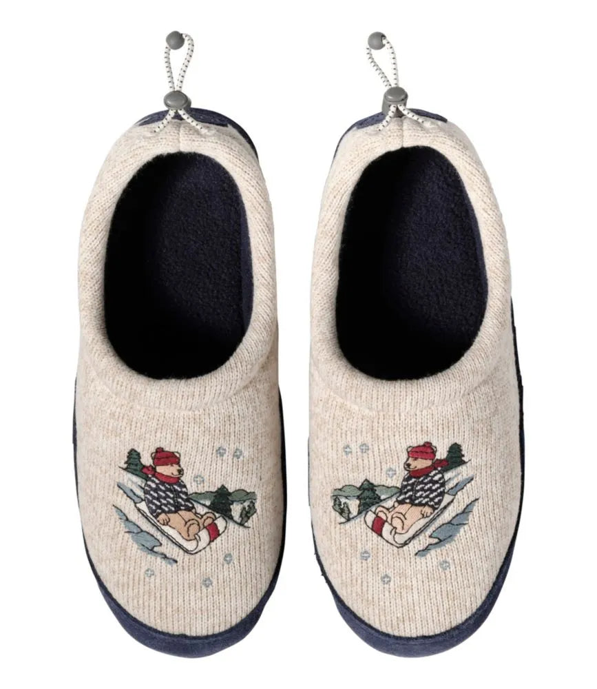 Kids' Sweater Fleece Slippers, Motif