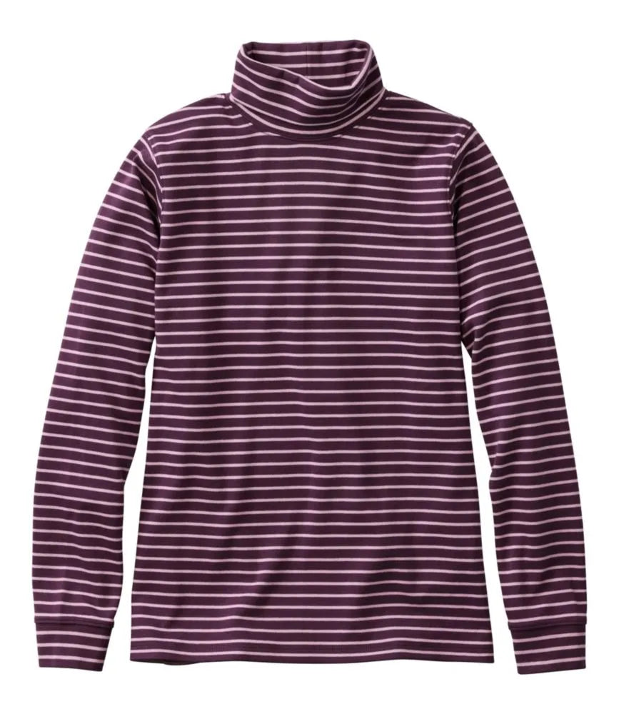Women's L.L.Bean Interlock Turtleneck, Long-Sleeve Stripe