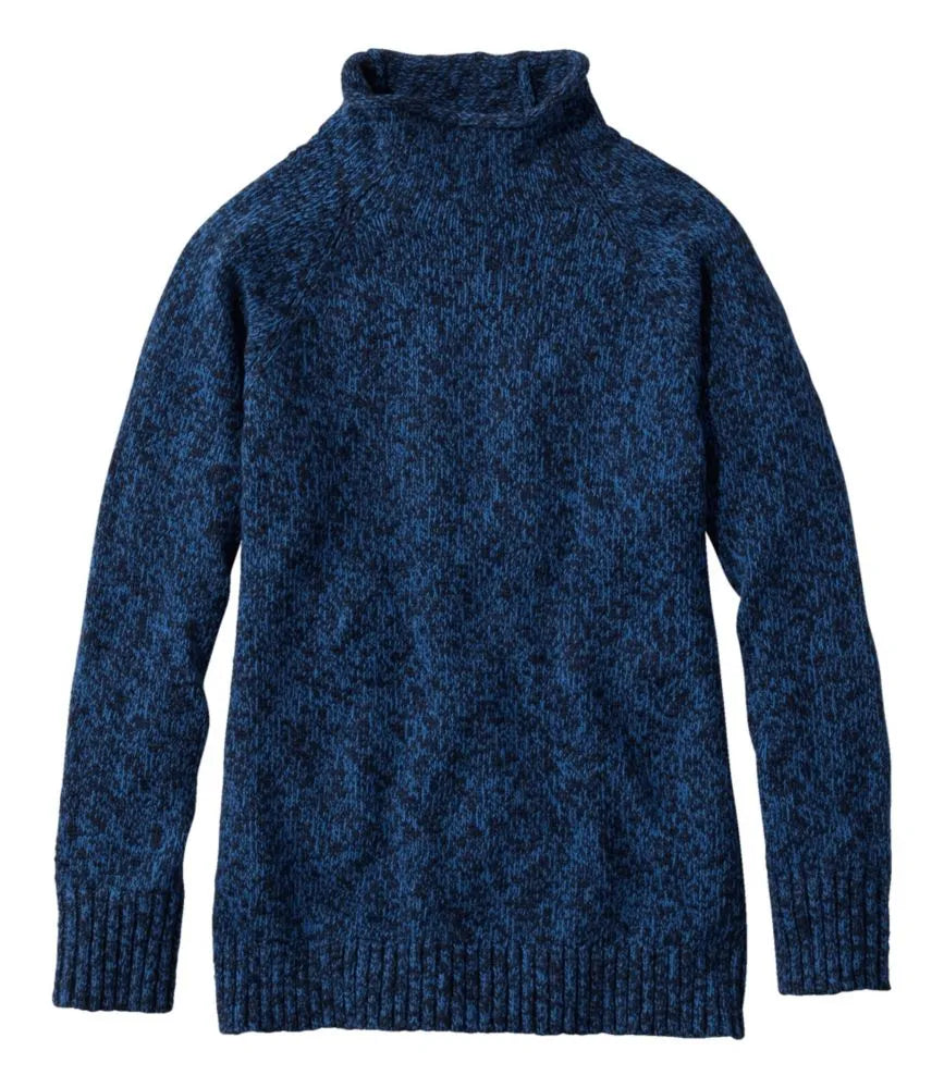 Women's Cotton Ragg Sweater, Funnelneck Pullover