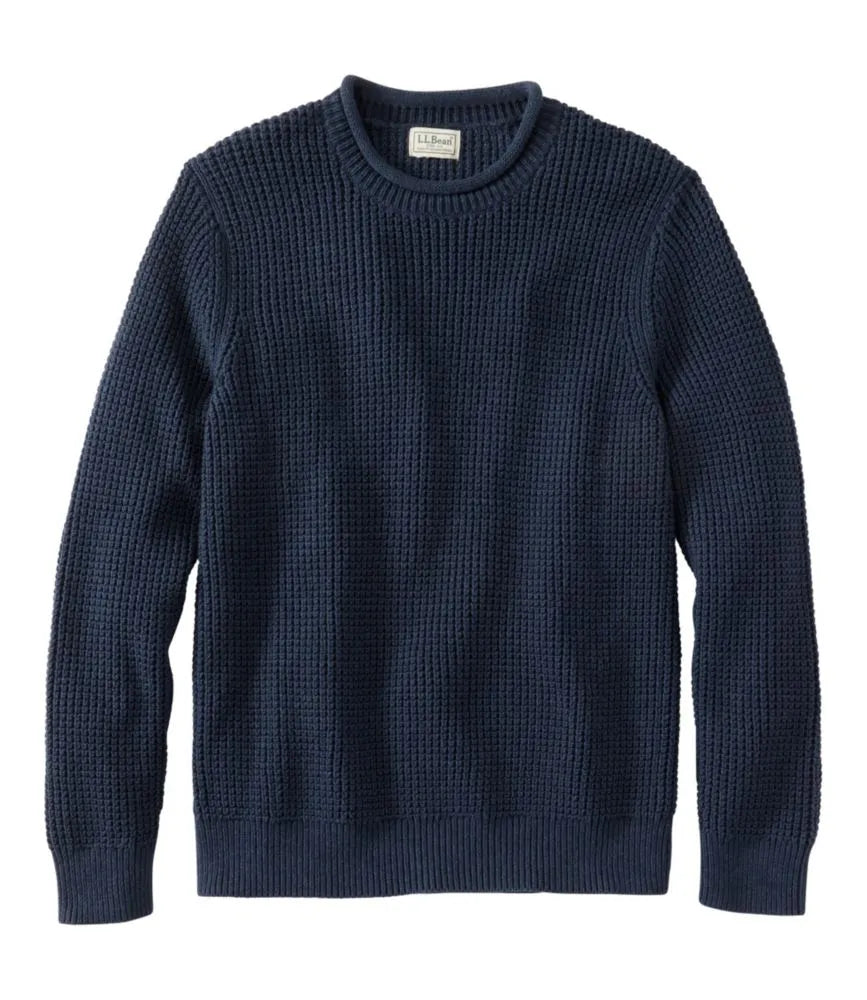 Men's L.L.Bean Organic Cotton Waffle Sweater, Rollneck Crew