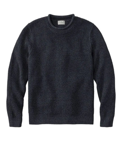 Men's L.L.Bean Organic Cotton Waffle Sweater, Rollneck Crew
