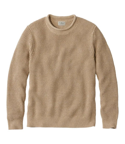 Men's L.L.Bean Organic Cotton Waffle Sweater, Rollneck Crew