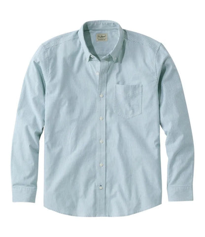 Men's Comfort Stretch Oxford Shirt, Traditional Untucked Fit, Stripe