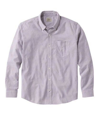 Men's Comfort Stretch Oxford Shirt, Traditional Untucked Fit, Stripe