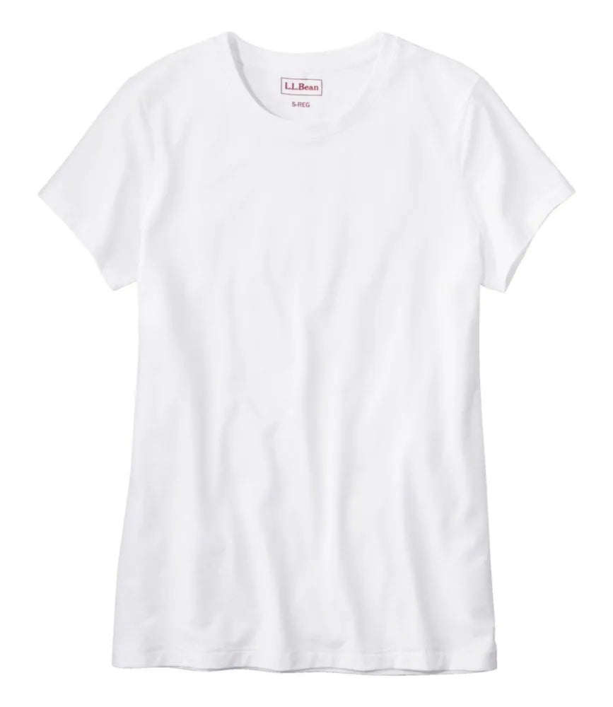 Women's Soft Stretch Supima-Blend Tee, Crewneck Short-Sleeve