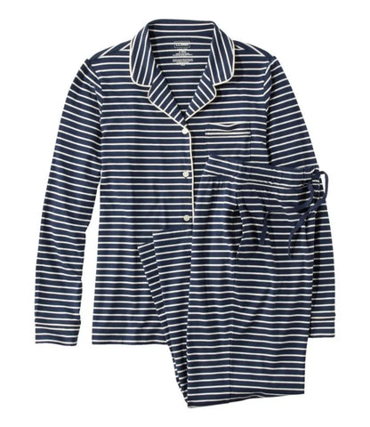 Women's Super-Soft Shrink-Free Button Front Pajama Set, Stripe