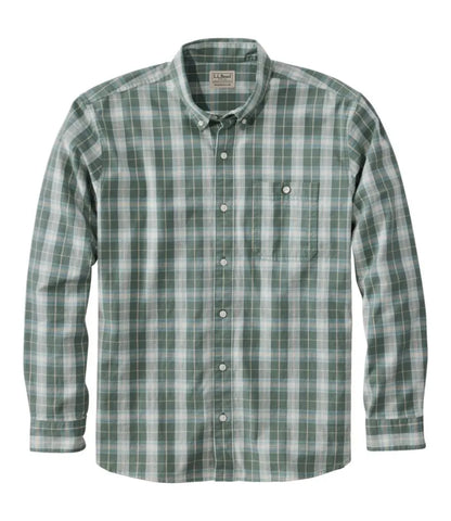 Men's Comfort Stretch® Chambray Shirt, Traditional Untucked Fit, Long-Sleeve, Print