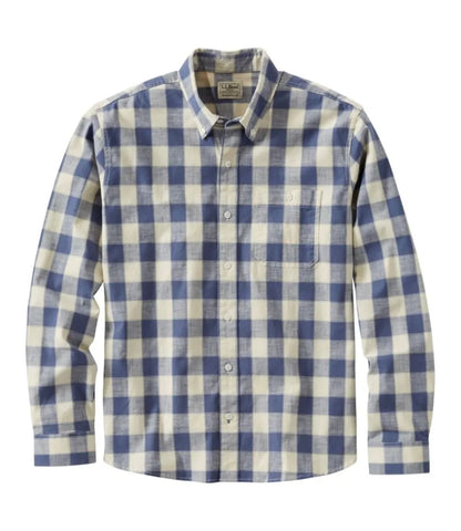 Men's Comfort Stretch® Chambray Shirt, Traditional Untucked Fit, Long-Sleeve, Print