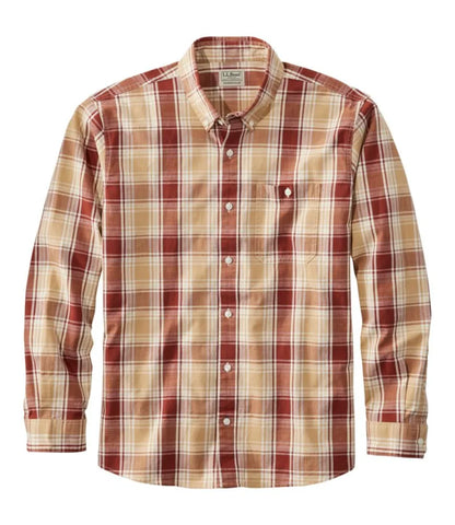 Men's Comfort Stretch® Chambray Shirt, Traditional Untucked Fit, Long-Sleeve, Print