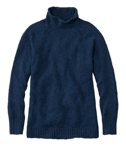 Women's Cotton Ragg Sweater, Funnelneck Pullover