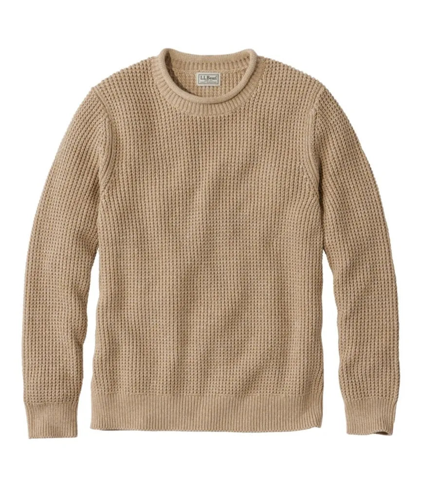Men's L.L.Bean Organic Cotton Waffle Sweater, Rollneck Crew